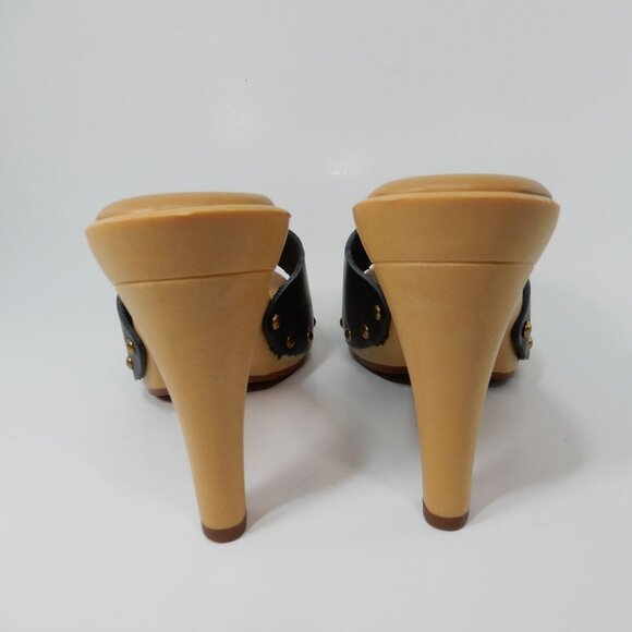 Candie's Antonella OMG Slide Platform Heels Clog SANDAL Size 7 Black Leather NEW - Picture 6 of 12